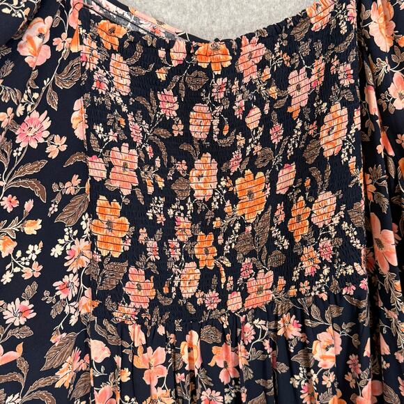 Old Navy Peasant Dress Size 4X Plus Puff Sleeve Cottagecore Floral Boho Prairie - Picture 11 of 16